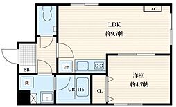 アラート森下2 1LDKの間取図画像