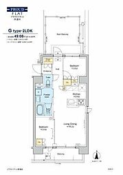プラウドフラット西蒲田 2LDKの間取図画像