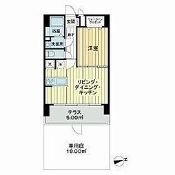 マリンシティダイヤモンドパレス 1LDKの間取図画像