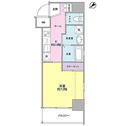ドルフ21スミカ 1Kの間取図画像