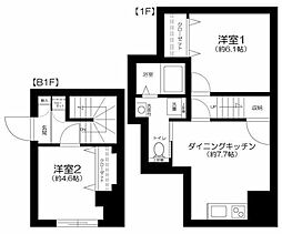 ザ・レジデンス日本橋(The Residence Nihonbashi) 2DKの間取図画像