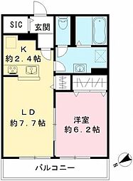 ルリエ目黒中央町 1LDKの間取図画像