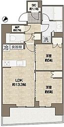 晴海フラッグ サンビレッジ T棟 2SLDKの間取図画像