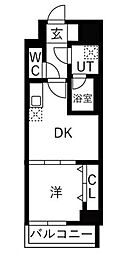 オークランス森下2 1DKの間取図画像