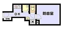 アールヒルズ日本橋 1Kの間取図画像