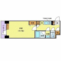 メゾン・ド・ヴィレ日本橋中洲 1Kの間取図画像