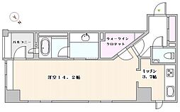 クオス銀座エスト・プルミエ 1Kの間取図画像