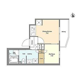 ベルファース三軒茶屋 1DKの間取図画像