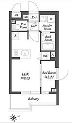 ブランシエスタ用賀 1LDKの間取図画像