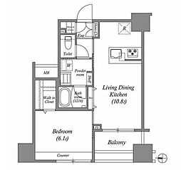 ACPレジデンス中野新橋 1LDKの間取図画像