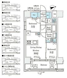 リビオメゾン御茶ノ水EAST 2LDKの間取図画像