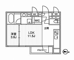GranDuoオギクボ 1LDKの間取図画像