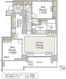 S.CLASSE松濤 2LDKの間取図画像