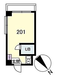 代官山テラス ワンルームの間取図画像