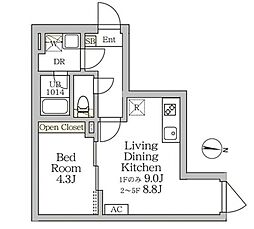 アグライア新宿西落合 1LDKの間取図画像