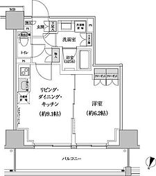パークハビオ渋谷本町レジデンス 1LDKの間取図画像