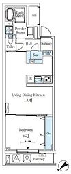 ソラシアレジデンス大井町 1LDKの間取図画像