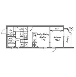 GranDuo田園調布4 1LDKの間取図画像
