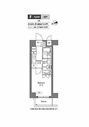 プラウドフラット神楽坂 1Kの間取図画像