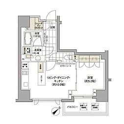 パークハビオ渋谷 1LDKの間取図画像