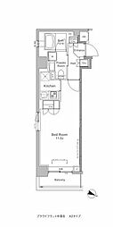 プラウドフラット中落合 1Kの間取図画像
