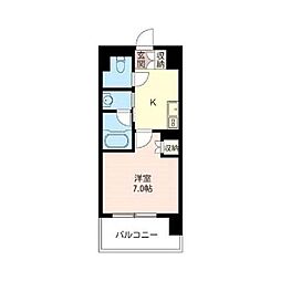 OrchidResidence品川 1Kの間取図画像
