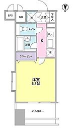 プロスペクトグラーサ広尾 1Kの間取図画像