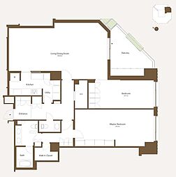 元麻布ヒルズフォレストタワー 2LDKの間取図画像