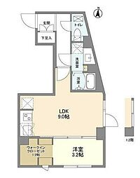 ウェルスクエア西大井 1LDKの間取図画像