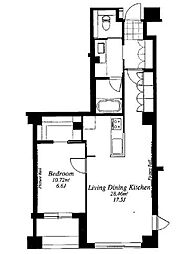 フレンシア外苑西 2DKの間取図画像