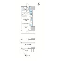 スタイリオ蒲田WEST 1DKの間取図画像