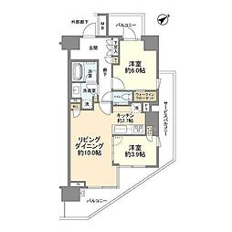 ブランズ芝浦 2LDKの間取図画像