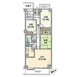 大井仙台坂パークハウス 3LDKの間取図画像
