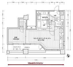 ドゥーエ銀座イースト1 1LDKの間取図画像