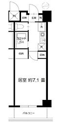 アーツ芝浦 1Kの間取図画像