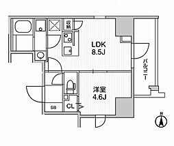 ウィーブベース上野ノース 1LDKの間取図画像