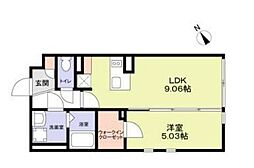 ザ・レジデンス市谷台町 1LDKの間取図画像
