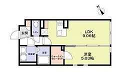 ザ・レジデンス市谷台町 1LDKの間取図画像