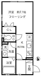 スカイテラス西麻布 1Kの間取図画像