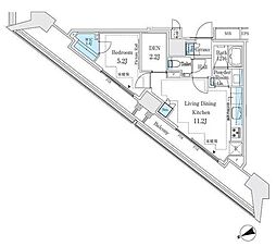 ザ・パークハウス戸越公園タワー 1LDKの間取図画像
