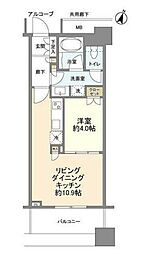 テラス渋谷美竹 1LDKの間取図画像