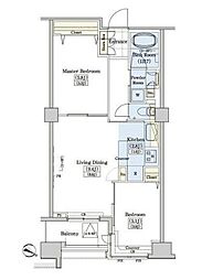 レジディアタワー上池袋タワーサイド 2LDKの間取図画像
