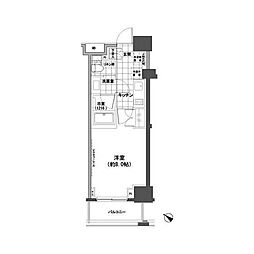 パークハビオ人形町 1Kの間取図画像