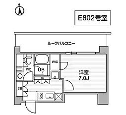 オルタナ東池袋 1Kの間取図画像