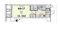 HF駒沢公園レジデンスTOWER 1Kの間取図画像