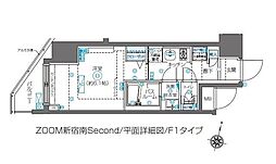 ZOOM新宿南Second 1Kの間取図画像