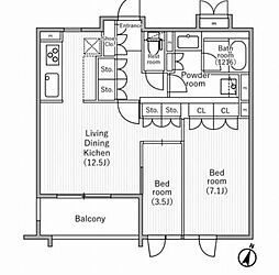ニド桜丘 2LDKの間取図画像