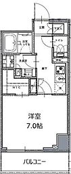 レジディア白金高輪2 1Kの間取図画像