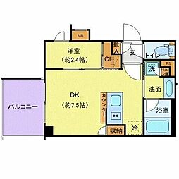 SYFORME東新宿2 1DKの間取図画像