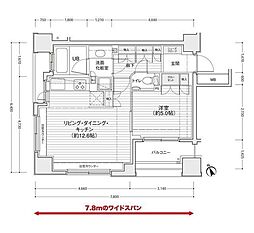 ドゥーエ銀座イースト1 1LDKの間取図画像